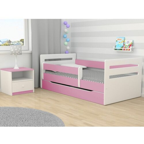Tomi drveni dečiji krevet sa fiokom - rozi - 160x80 cm EEKVJ5Q Cene