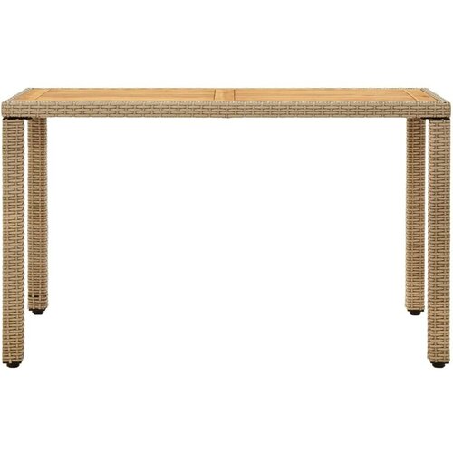  Vrtni stol bež 123 x 60 x 74 cm od poliratana i drva bagrema Slike