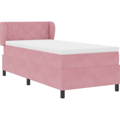VidaXL Box Spring krevet s madracem u ružičastoj boji 90x190 cm od bar&amp;scaron;una Slike