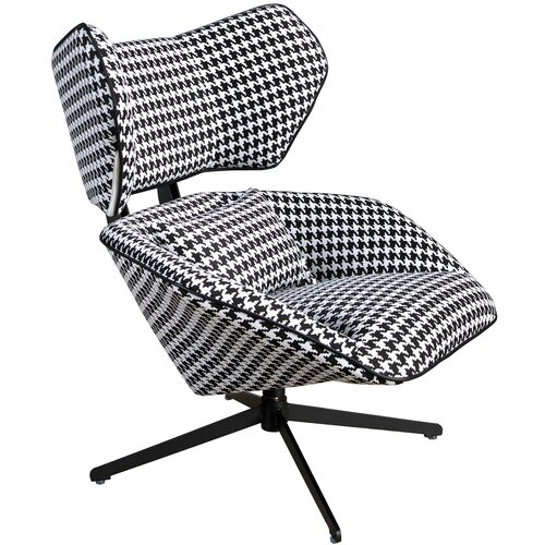 Angel Cerd&amp;aacute; Črno-beli vrtljivi fotelj iz blaga, (5000008520) Slike
