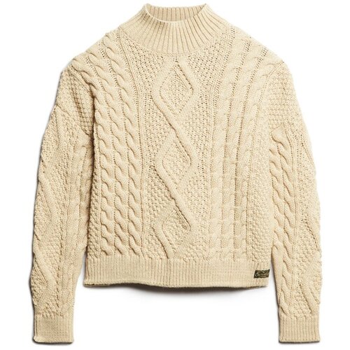 Superdry ženski džemper aran cable knit polo Cene