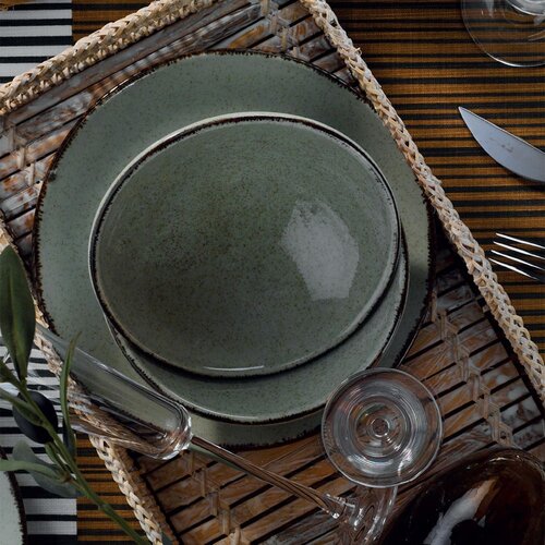  Set tanjira, maslinasto zeleni, porcelan, set od 18 tanjira Cene