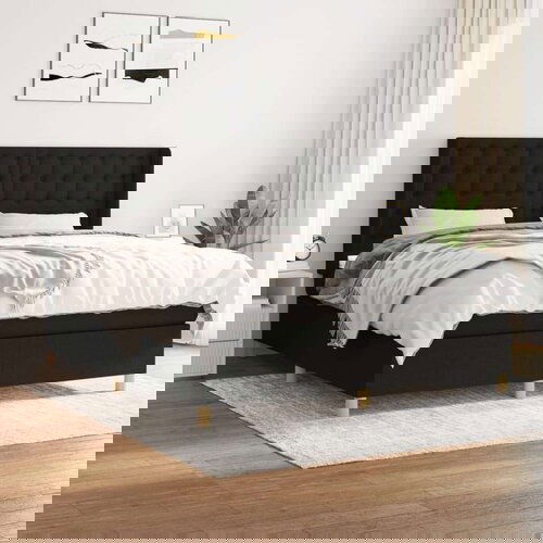  Krevet s oprugama i madracem crni 160x200 cm od tkanine Cijene