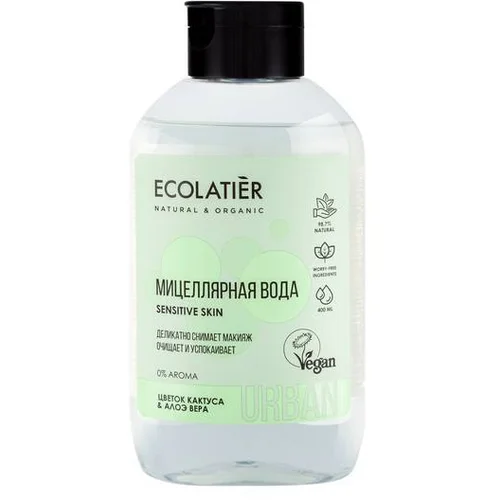 ECOLATIER Urban – Micelarna voda sa skidanje šminke za osetljivu kožu KAKTUS & ALOA VERA 400ml