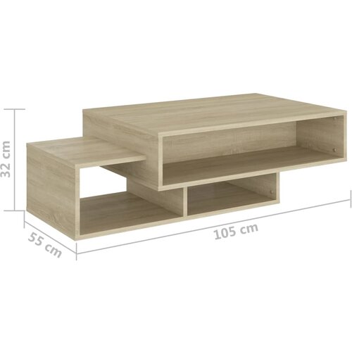  Stolić za kavu boja hrasta 105 x 55 x 32 cm konstruirano drvo Slike