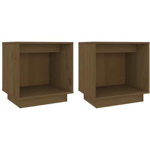 Maison Chic Dvo delni komplet Nočne omarice - Nočne mize medeno rjava 40x30x40 cm trdna borovina, (21688732) Slike