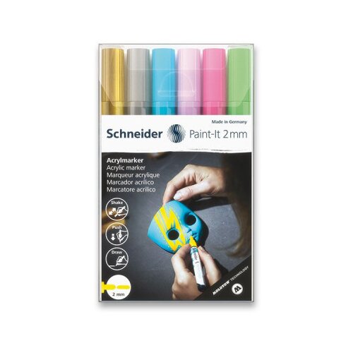 Jiné Flomaster akrilni marker, Paint-It 310, 2 mm, pastelne boje + zlatna i srebrna 6/1 Cene