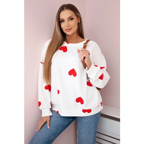 Kesi Włoski Butter sweatshirt with hearts print red