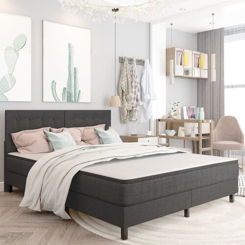 vidaXL Taftirano uzglavlje od tkanine tamnosivo 180 x 200 cm Cijene