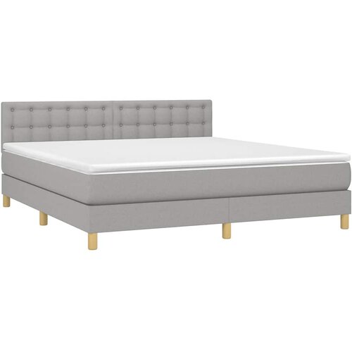  box spring s madracem LED svjetlosivi 160x200 cm tkanina Slike