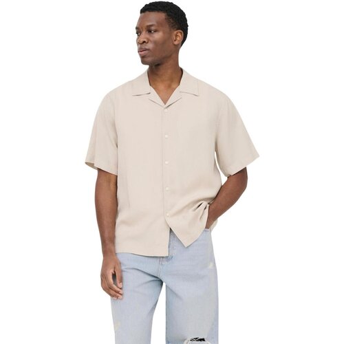Only &amp;amp; Sons Srajce s kratkimi rokavi Onsperu Ss Reg Tencel Shirt Noos 22036397 Bež Slike