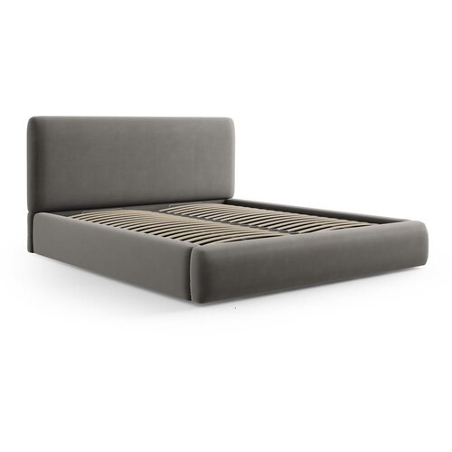 Cosmopolitan Design Sivi tapecirani bračni krevet s prostorom za odlaganje s podnicom 160x200 cm Colonel &amp;ndash; Slike