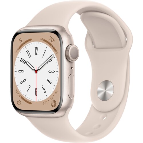Apple SAT pametni, 1.9" LTPO OLED zaslon, vodootporan BT, WiFi - Watch Series 8 GPS 45mm Starlight Cijene