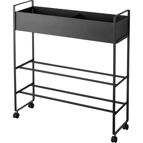 YAMAZAKI Crni metalni ormar za dječje cipele 74,5x74,5x22 cm Tower – Cijene
