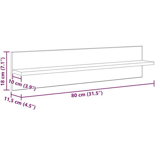 Police na zidu Zidne 4 pcs Umjetnički hrast 80 x 11 5 x 18 cm Slike