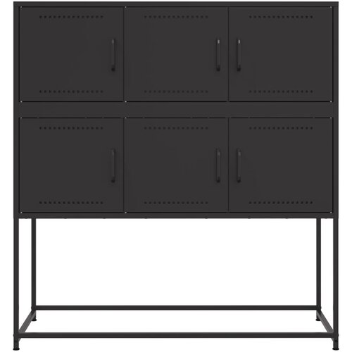  Komoda crna 100,5 x 39 x 107 cm od čelika Slike