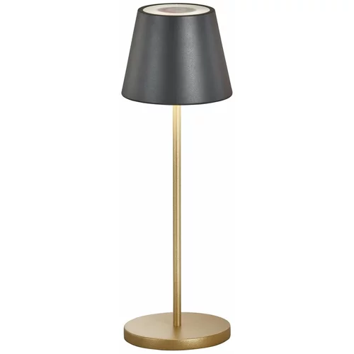 Fischer & Honsel Crna/u zlatnoj boji LED stolna lampa s metalnim sjenilom (visina 34 cm) Cosenza –