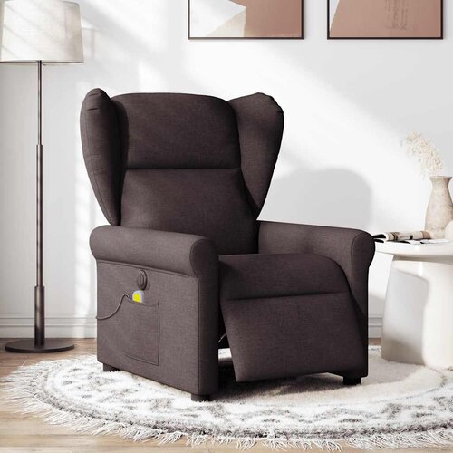 Maison Chic Električni masažni naslanjač - Relax naslanjač temno rjavo blago, (22134615) Cene