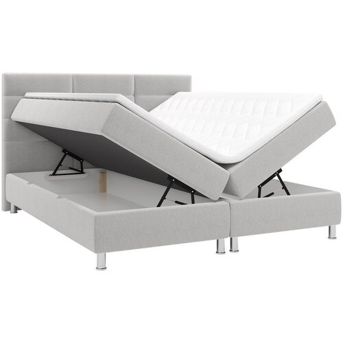 CARRYHOME POSTELJA Z VZMETNICO 160 cm x 200 cm , tekstil sivobež Slike
