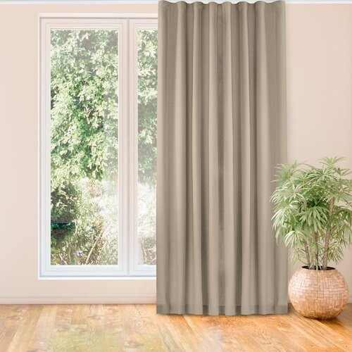  Curtain CARMENA color beige style classic transparent wave tape 7 cm braid 140x175 HOMEDE Slike