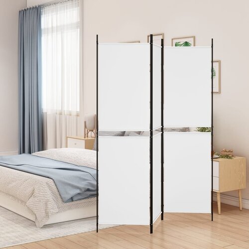 vidaXL Sobna pregrada s 3 panela bijela 150 x 180 cm od tkanine Cijene