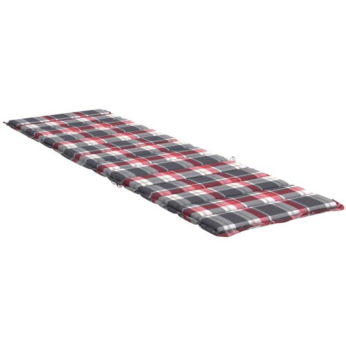  Jastuk za ležaljku crveni karirani 200x70x3 cm tkanina Oxford Slike