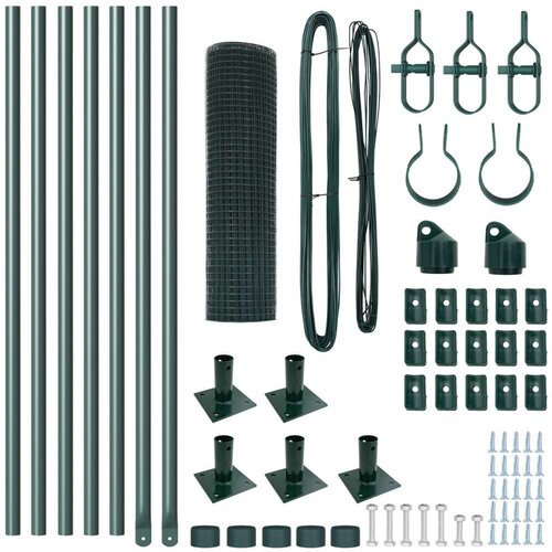 vidaXL Metalni Stupovi za Ograde Set od 2 Zeleni Metal 10 m Izdržljivo Cene