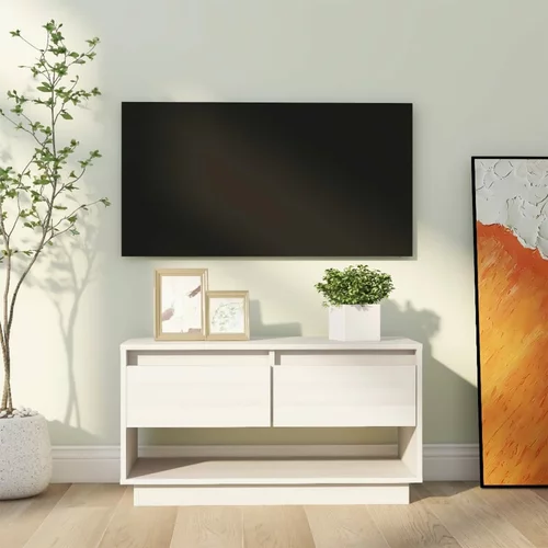 vidaXL TV ormarić bijeli 74 x 34 x 40 cm od masivne borovine
