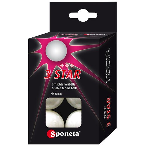 Sponeta 3 Star Quality Loptice za stoni tenis, 6 komada Cene