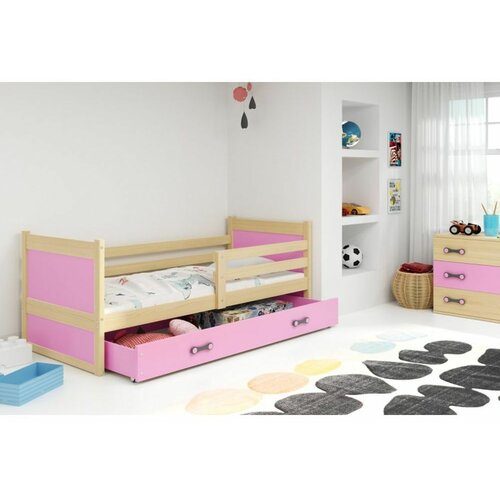 Rico drveni dečiji krevet - bukva - roza - 200x90 cm QV3X5MZ Slike
