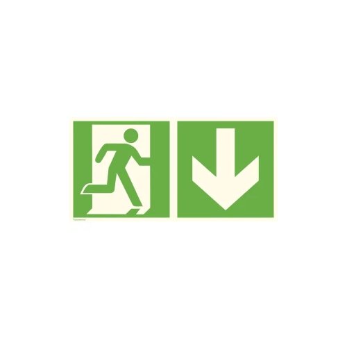 Signal rute za izbjegavanje aluminij Izlaz u nuždi desno, smjer prema dolje SafetyMarking 15.0079 (&Scaron; x V) 400 mm x 200 Cijene