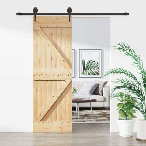  Klizna vrata s priborom za montažu 70 x 210 cm masivna borovina Slike
