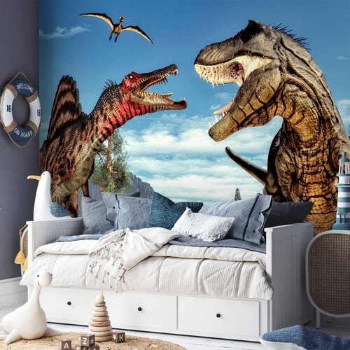  Foto tapeta - Fighting Dinosaurs 200x140 Vodootporna Slike