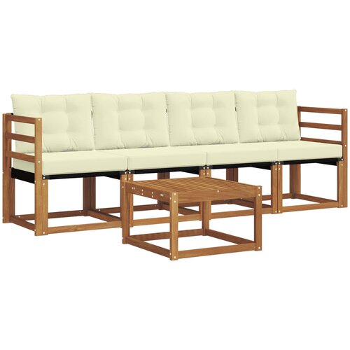  Set vanjskih sofa 5 kom. Prirodna i krem Slike