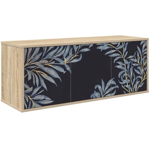 vidaXL TV ormar za montažu na zid DOKKUM 102 x 33 x 40 cm Hrast sonoma - Hrast sonoma Plavi afti uzorak Cene