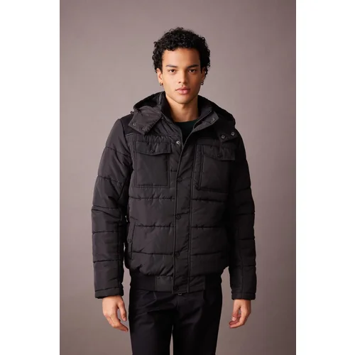 Defacto Slim Fit Hooded Faux Fur Lined Puffer Down Coat