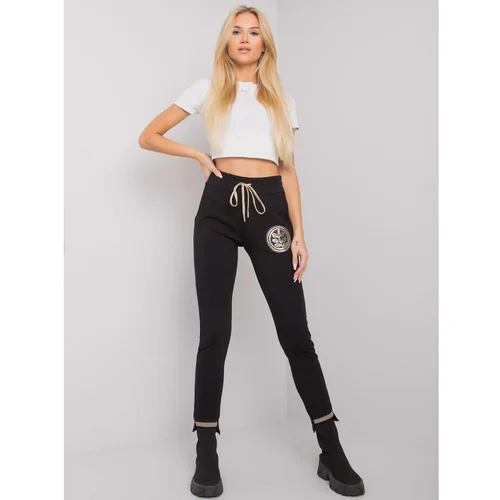 Fashion Hunters Black cotton sweatpants from Hanover