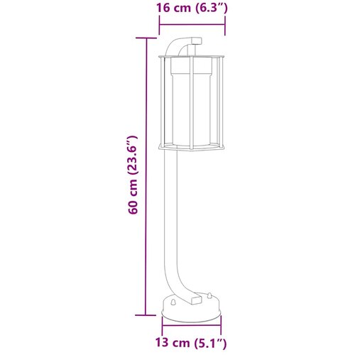  Vanjske podne svjetiljke 3 kom crna 60 cm nehrđajući čelik Slike