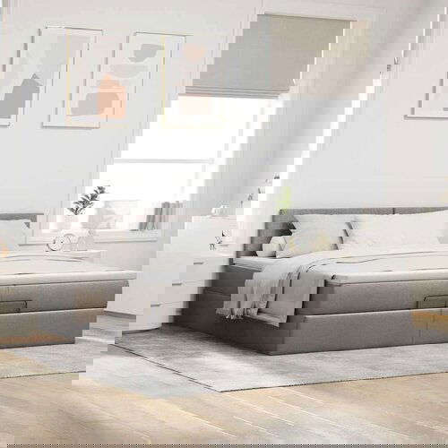 vidaXL Otomanski krevet s madracem smeđesivi 200x200 cm tkanine Cijene