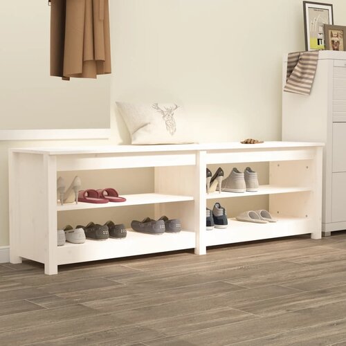  Klupa za cipele bijela 160 x 36,5 x 50 cm od masivne borovine Cijene