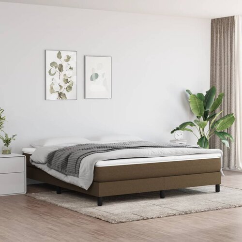  Okvir za krevet s oprugom tamnosmeđi 160x200 cm od tkanine Cijene