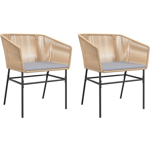 Maison Chic Vrtni stoli - Stol za vrt 2 kosa z blazinami rjav poli ratan JS1399, (21877935) Slike