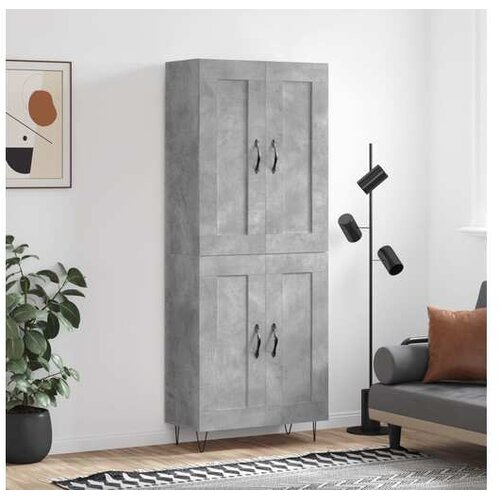 vidaXL Visoka komoda siva betona 69 5x34x180 cm od konstruiranog drva Cijene