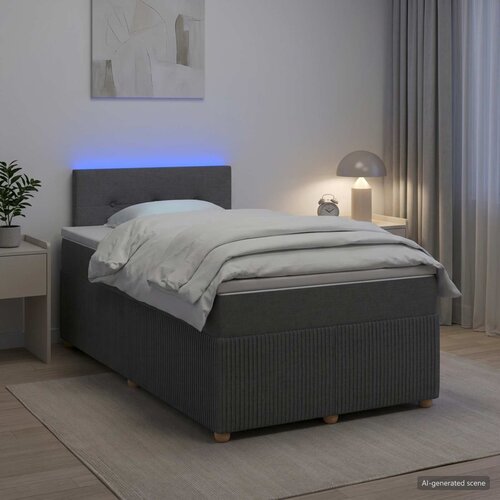  Boxspring krevet s madracem Tamnosiva 120 x 200 cm Tkanina Cijene