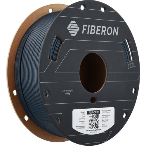 Polymaker Fiberon&amp;trade; ASA-CF08 Dark Grey - 1,75 mm / 500 g Slike