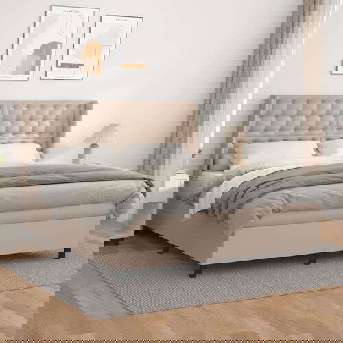  Krevet box spring s madracem cappuccino 180x200 cm umjetna koža Slike