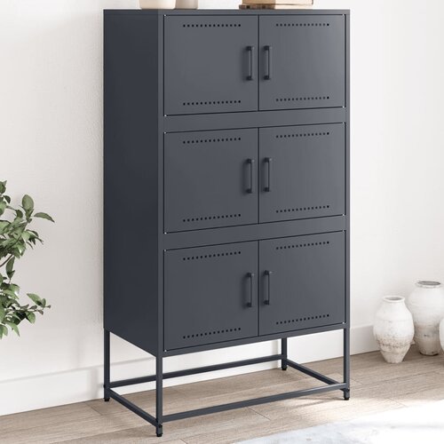 vidaXL Komoda antracitna 68,5x38,5x123,5 cm jeklo Cene