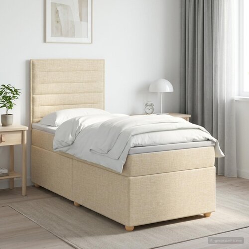 Boxspring krevet s madracem Krem 80 x 200 cm Tkanina Cijene