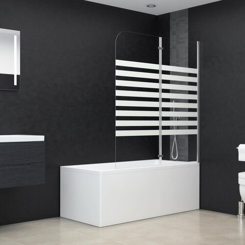 The Living Store Tuš stena za kopalno kad 120x140 cm kaljeno steklo črtasta - Stena Za Kopalno Kad, (21750966) Cene