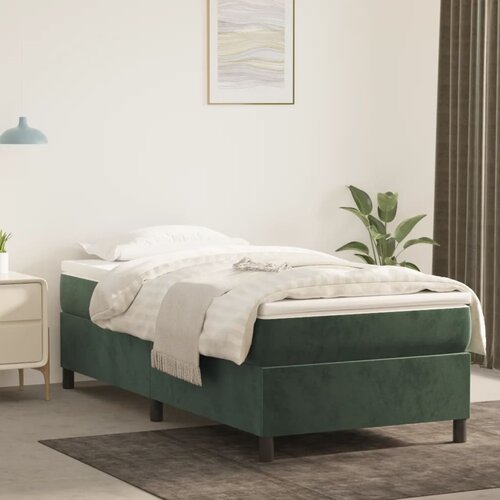 The Living Store Box spring postelja z vzmetnico temno zelena 80x200 cm žamet - Box Spring Postelja, (21489766) Slike